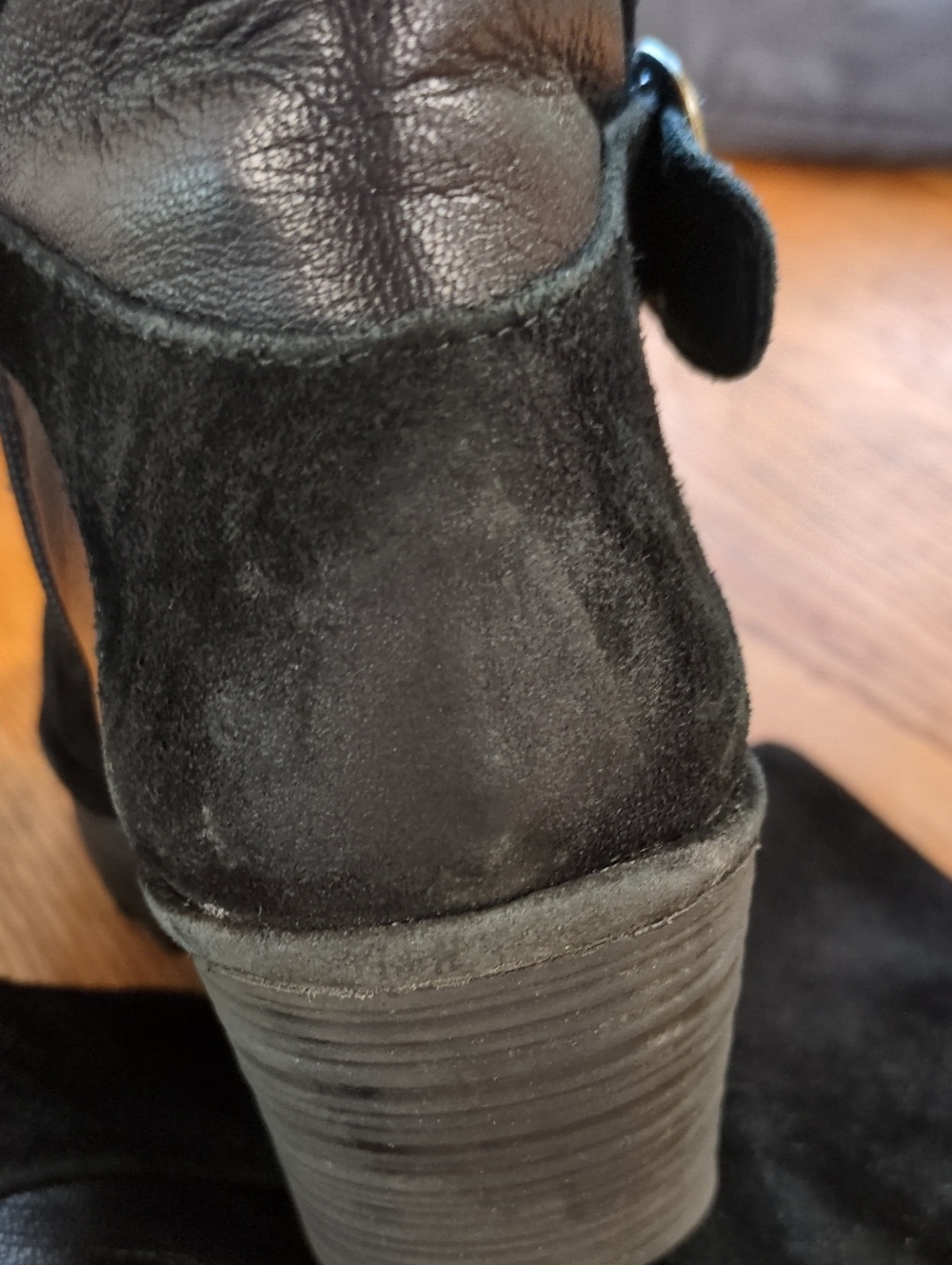 Fly London Black Suede Wedge Ankle Boot Size 39 - Picture 12 of 13